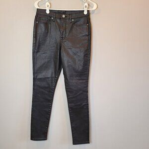 Banana Republic Jeans High Rise Skinny Womens 27 Coated Shiny Black